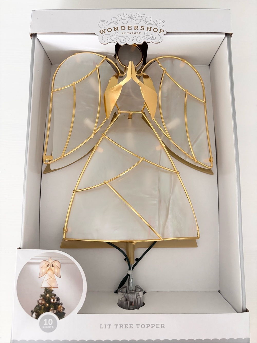 WONDERSHOP Angel Lit Tree Topper NWT